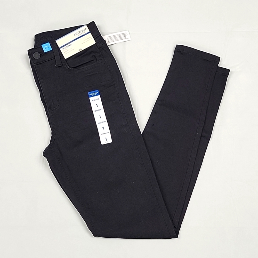 Arizona Black Jean Jegging Hi-Rise Slimmest Fit Super Stretchy, Size 1